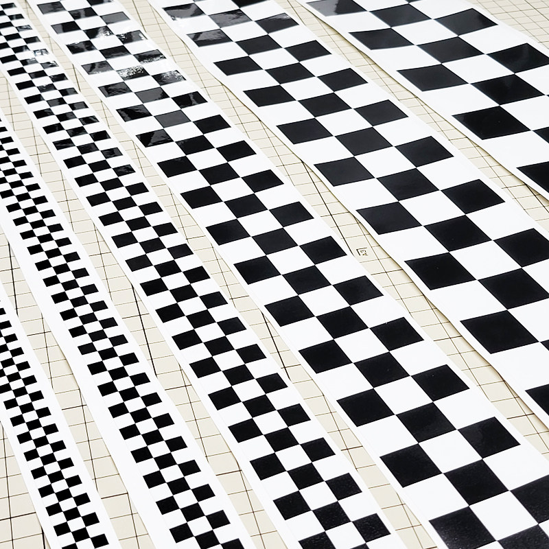 卡思贴个性黑白格子汽车电动摩托车头盔车身装饰防水赛道风格贴纸