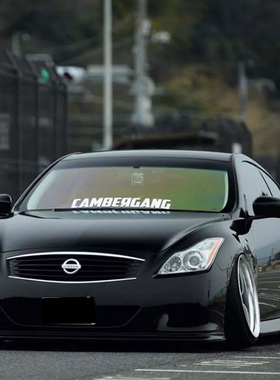 卡寺车贴反光改装前挡风玻璃改装 CAMBERGANG汽车低趴创意jdm贴纸