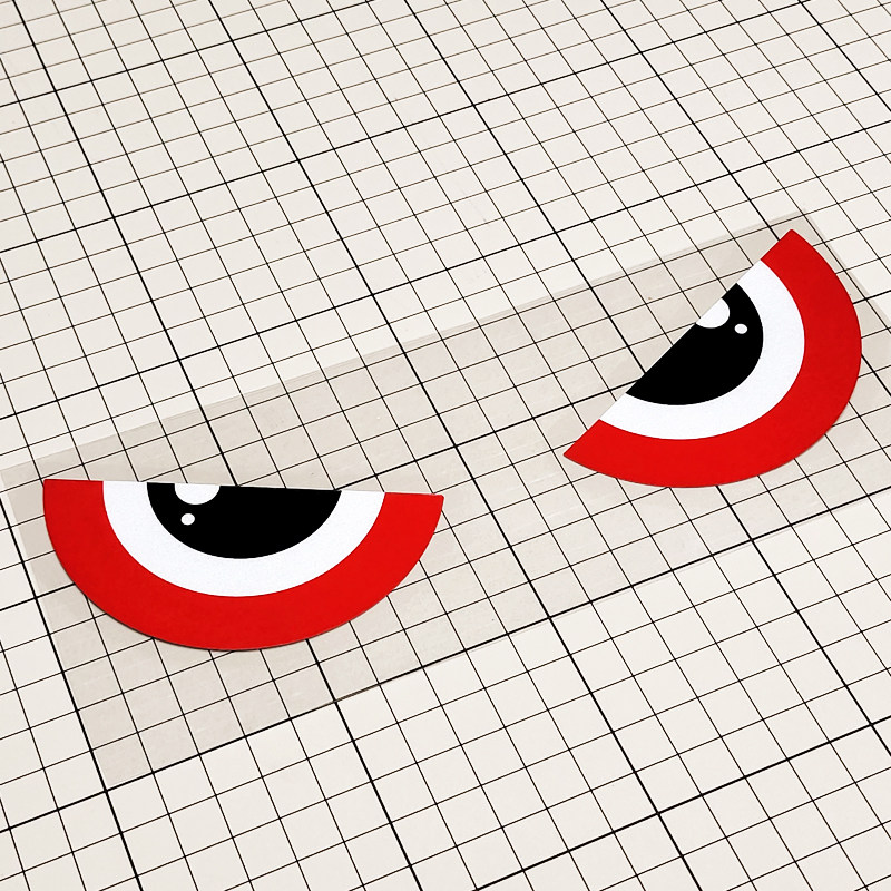 个性安全警示反光贴 汽车改装贴花 车尾 后挡风搞怪车贴 一对眼睛