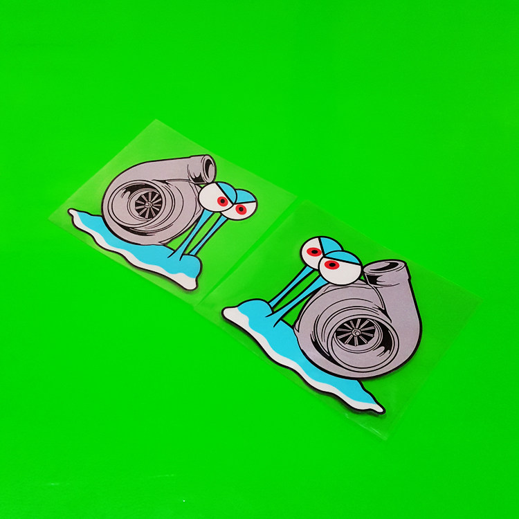 卡寺车贴蜗牛涡轮个性反光防水卡通可爱改装饰q版贴纸遮挡划痕贴