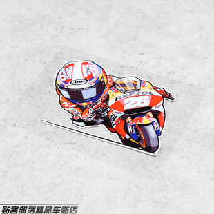 佩德罗撒 Pedrosa 26号 Q版 摩托车反光贴 贴客部落车贴 压弯 Dani