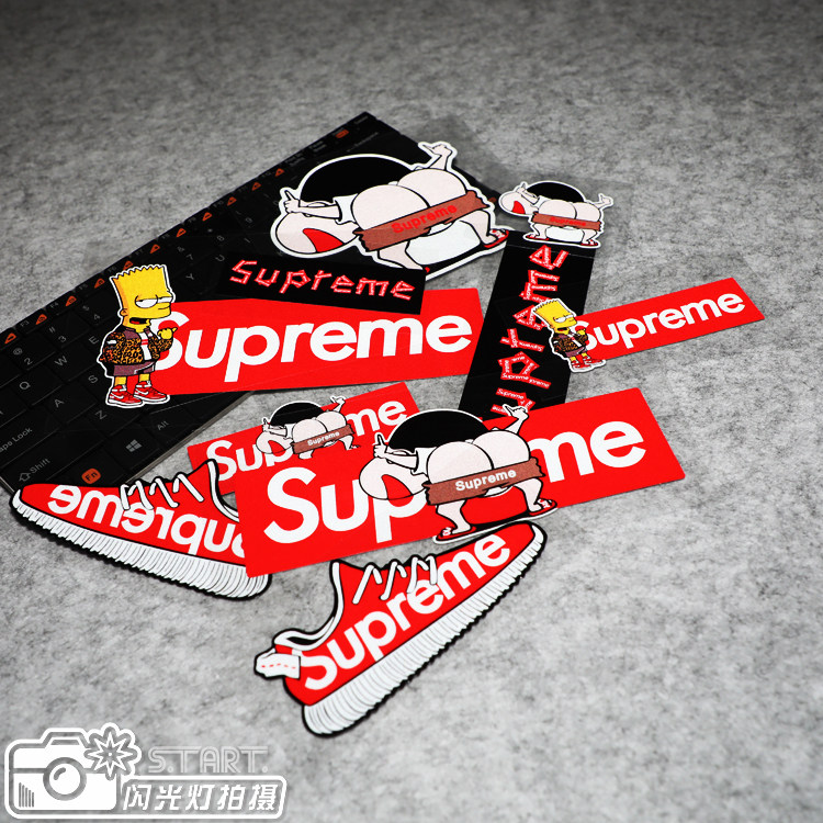 创意个性贴花sup小新竖中指翘p趣味贴纸 卡通新手防水反光贴画