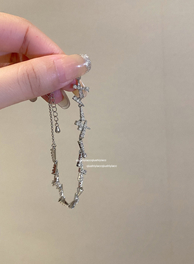 小众bling锆石交错设计手链