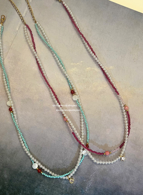 其他锆石铜合金女撞色项链