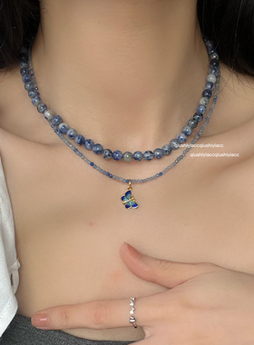 其他铜合金仿水晶女蝴蝶项链