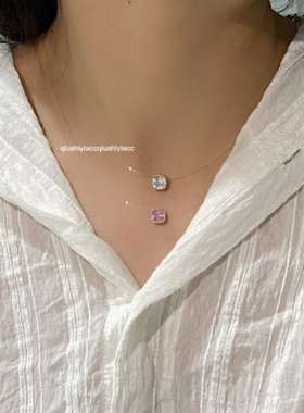 秋十一Acc 超闪小方糖吊坠人鱼线项链