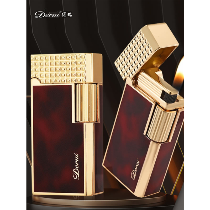 得瑞煤油打火机金属砂轮明火侧滑便携时尚潮流创意小巧防风煤油机