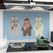 原创设计卡通厨房墙面用防油贴纸灶台油烟机耐高温自粘防水墙纸膜