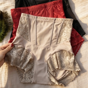 收腹三合一桑蚕丝裆高腰打底裤 安全裤 夏 可外穿内裤 女士蕾丝安全裤