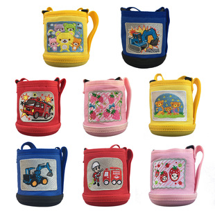 印象儿童保温杯杯套ZT45 红粉蓝胖子450ML刺绣杯套卡通可爱 ZS45