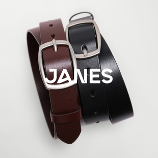 JANES简束通勤头层纯牛皮质感做旧银扣真皮腰带百搭女皮带