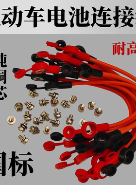 电动车电池连接线电瓶电池连接线48v60v72v加粗纯铜2.5/4/6平方