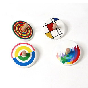 欧洲小众bajo木制小汽车炫彩陀螺甲壳虫人偶木质仿真儿童玩具3岁+