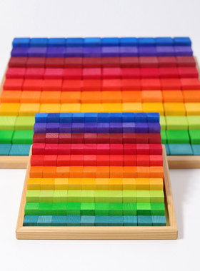 德国Grimm's大一阶计数阶梯格林彩虹百数板小号计数阶梯儿童玩具3