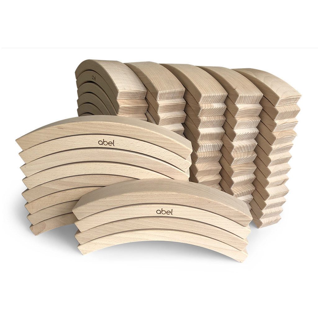 荷兰Abel toys弯板儿童益智开放式拼装玩具幼儿园教具3岁+