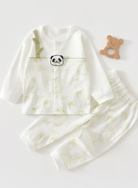 婴儿衣服夏季纯棉分体套装薄款开春宝宝空调服贴身66码男春季a类8