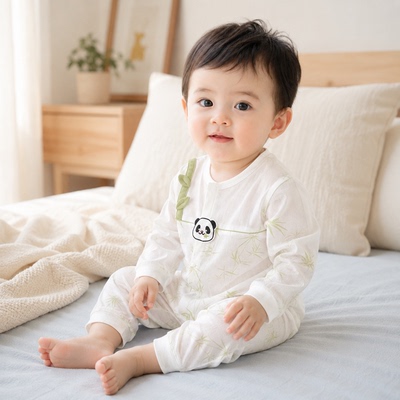 婴儿衣服夏季纯棉分体套装薄款