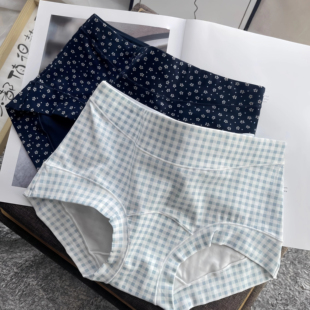 平角内裤少女感温柔小碎花平角纯棉裤高颜值舒适透气中腰印花内裤
