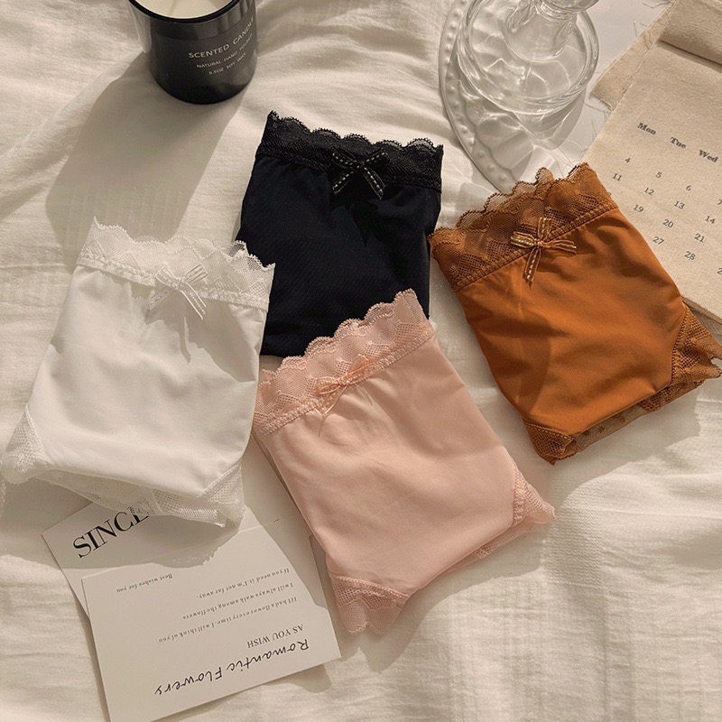 蕾丝镂空波点内裤女2025秋冬新款性感纯欲风三角裤不卡裆纯棉透气