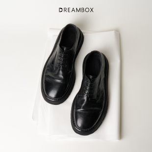 DREAMBOX钧博意大利XL底轻便休闲皮鞋厚底增高石洗马皮松糕鞋