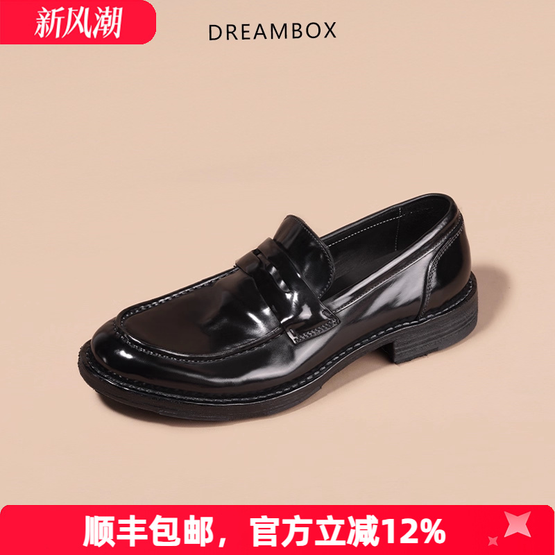 马臀皮手工固特异透气乐福鞋