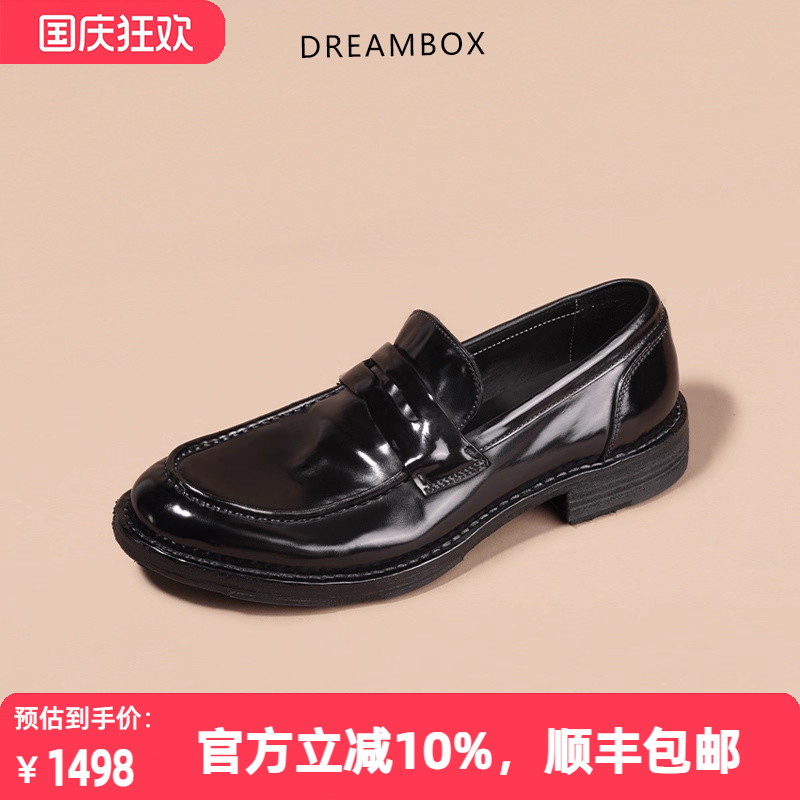 马臀皮手工固特异透气乐福鞋