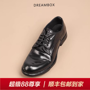 DREAMBOX钧博vibram意大利马臀皮高档商务皮鞋手工固特异皮底男鞋