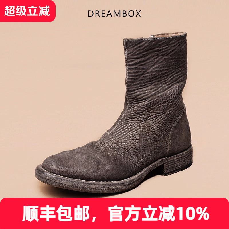 复古潮流切尔西靴高帮皮靴