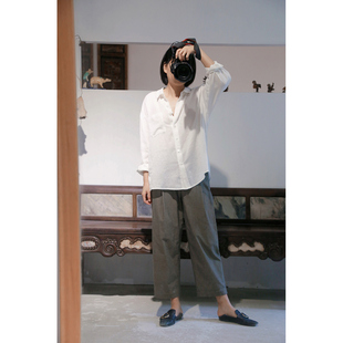 松弛感九分裤 颜色质感高级的一塌糊涂 大象灰织彩线色织羊绒棉