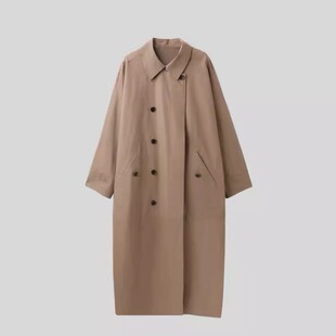 DG07041 外套痞帅炸街风女装 PENNYPENG绝版 人生翻领羊皮风衣中长款