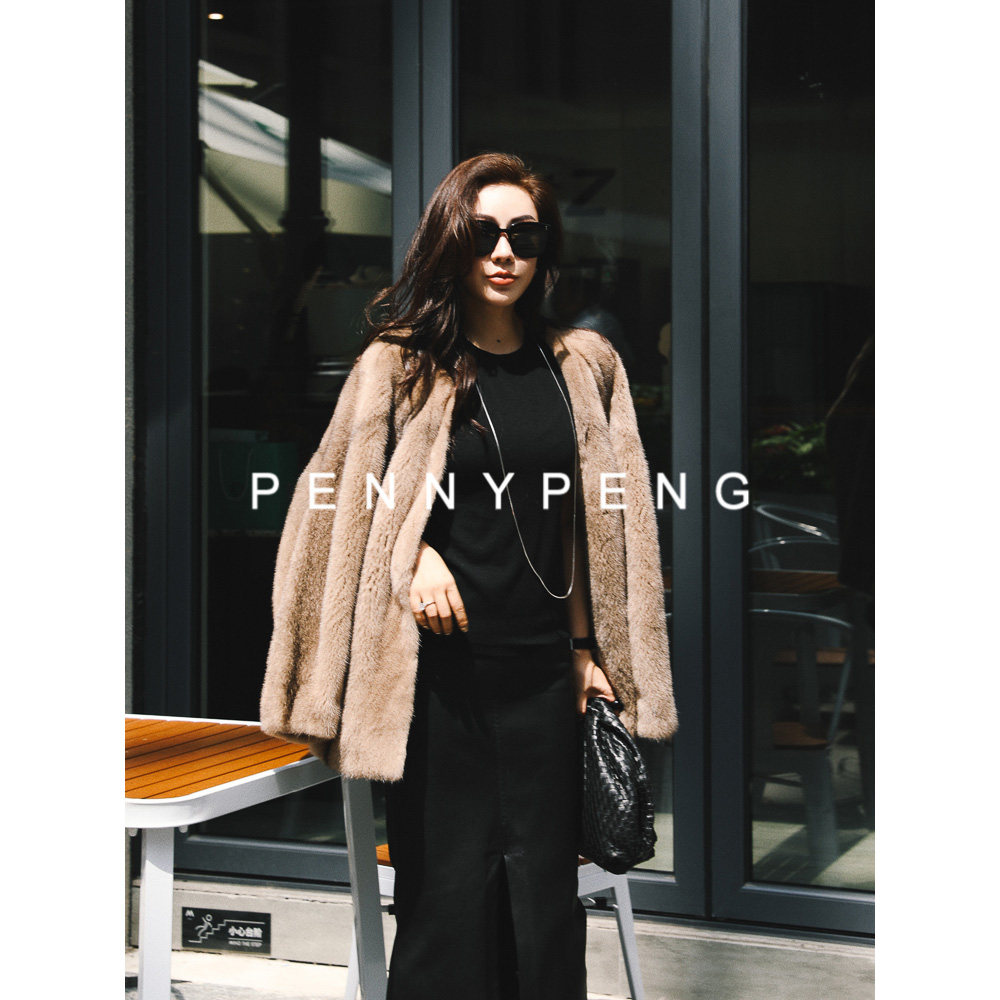 济州初雪V领水貂皮草外套