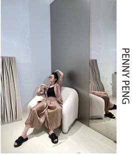 PENNYPENG 静奢老钱风古铜金西装 B05051