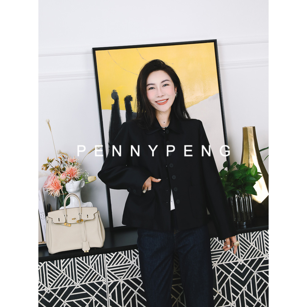 赫本佳人翻领西服短外套