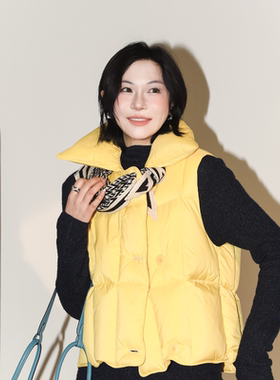 PENNYPENG黄油面包冬季季纯色外穿时尚休闲保暖鹅绒服无袖马甲