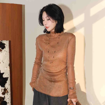 浪漫氛围感优雅高领打底衫