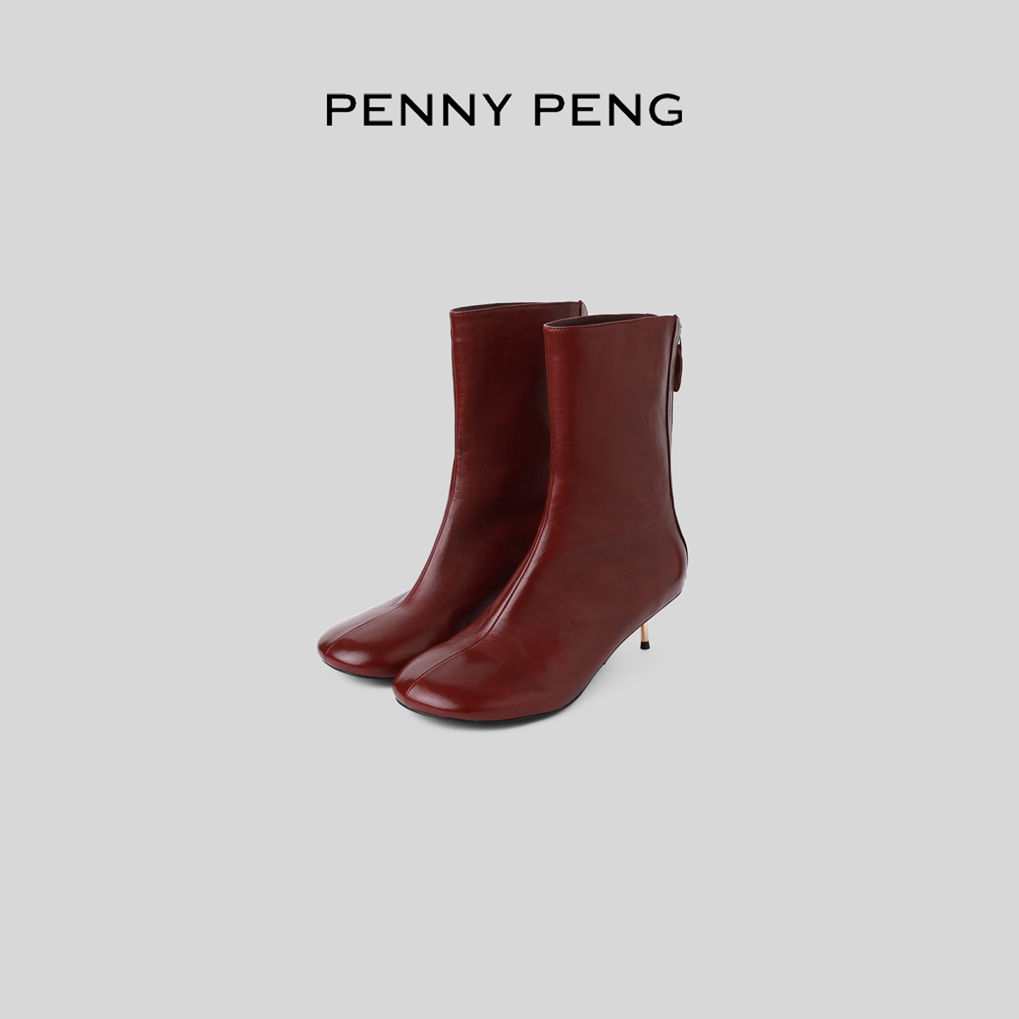 韩版细跟法式羊皮瘦瘦靴