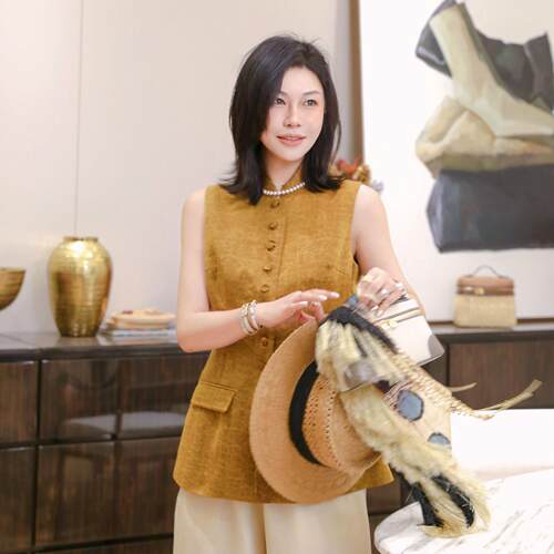 轻熟优雅风时尚真丝无袖马甲