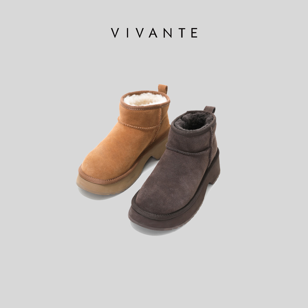 牛反绒两色厚底保暖雪地靴