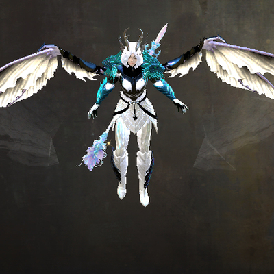 激战2流水巨龙之翼背包和滑翔翼套装头冠头盔护手护甲皮肤护胸