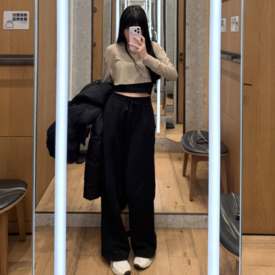 Lulu同款运动直筒保暖长裤