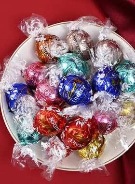 进口Lindt瑞士莲软心巧克力喜糖红色牛奶巧单颗散装婚庆喜糖