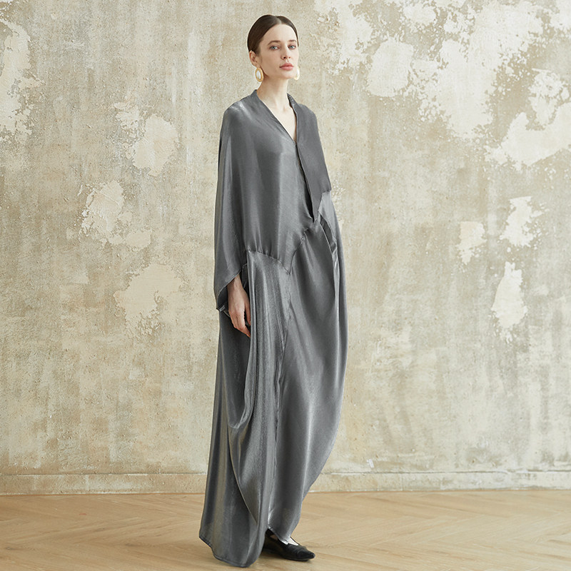 极简新中式W22复古大袍子宽松大码超长显瘦小众气质连衣长裙晨袍,女装/女士精品,连衣裙,淘宝优惠券,粉丝福利购,淘宝优惠卷