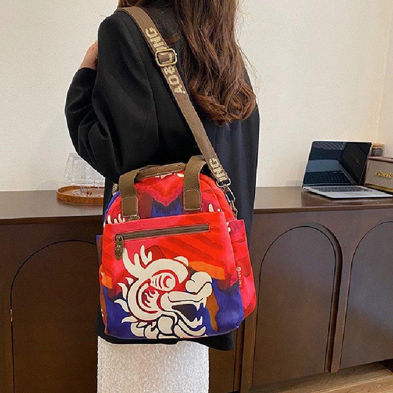 2026时尚印花森林系小方包女式手提单肩斜挎双肩9.7寸IPAD伞包潮,箱包皮具/热销女包/男包,双肩背包,淘宝优惠券,粉丝福利购,淘宝优惠卷