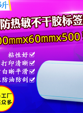 热敏纸100*60 三防条码标签纸100X60不干条码打印纸 10x6cm贴纸
