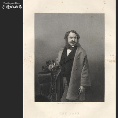 英国1860年大幅雕刻铜版画高品质艺术线条画/肖像/世界名厨 于连
