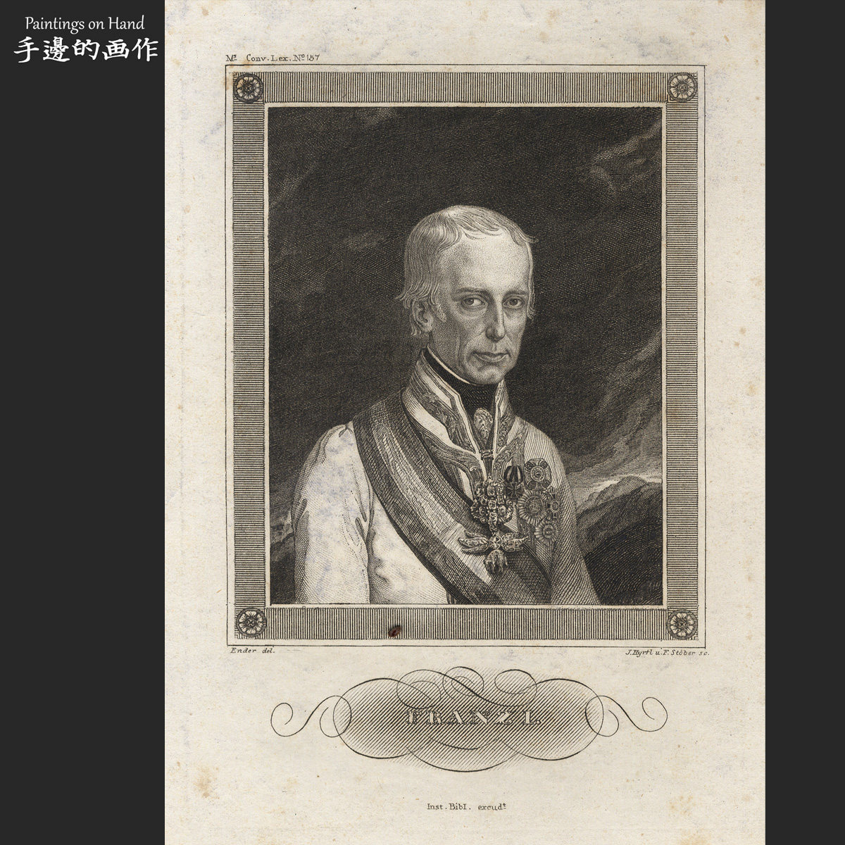 英国1860年代古董雕版铜版画钢版画Vintage黑白艺术/人物 FRANZI