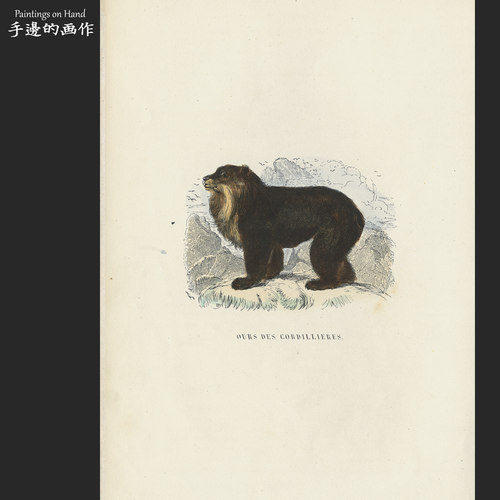 法国木刻版画复古手工上色
