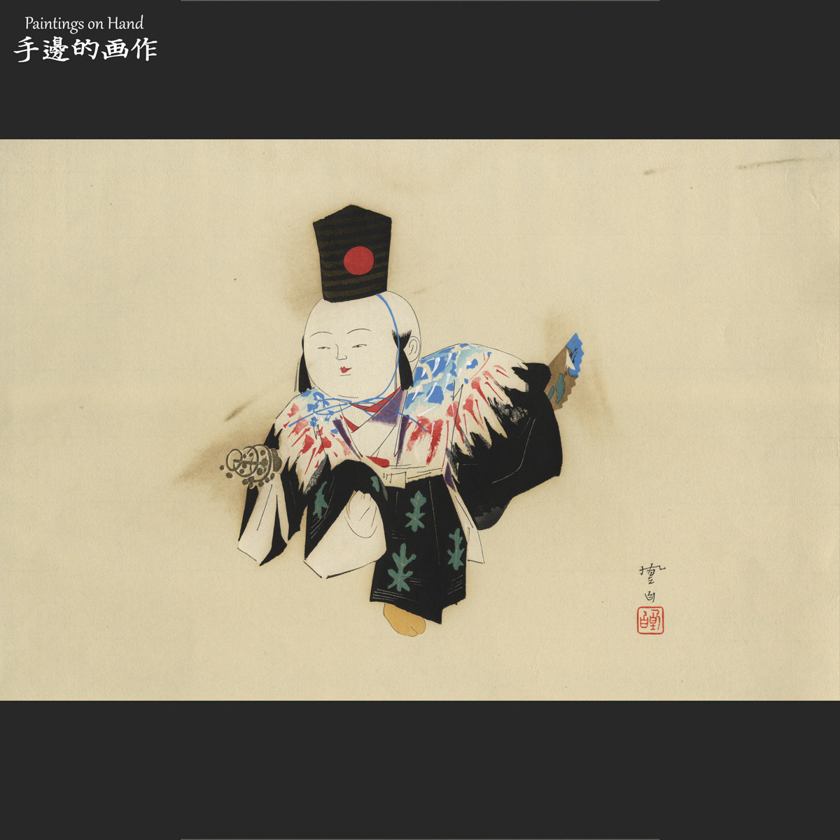 日本原版古董浮世绘木刻版画日式料理装饰画/凰白/能楽 剧场 人物