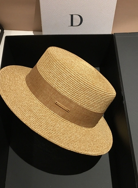 升级版！新款加密平顶平沿防晒草帽女夏海边遮阳防紫外线男女百搭