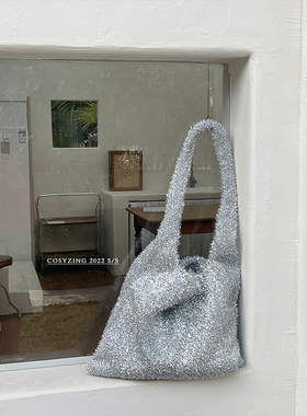 cosy zing 韩国blingbling亮晶晶时髦单肩大容量手拎包百搭手提包